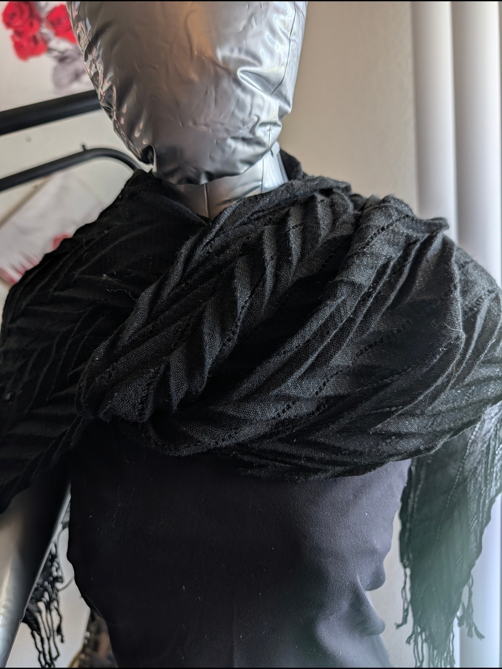 ❤️7 for $35 : Black Chevron Pleated Scarf - Picture 8 of 11